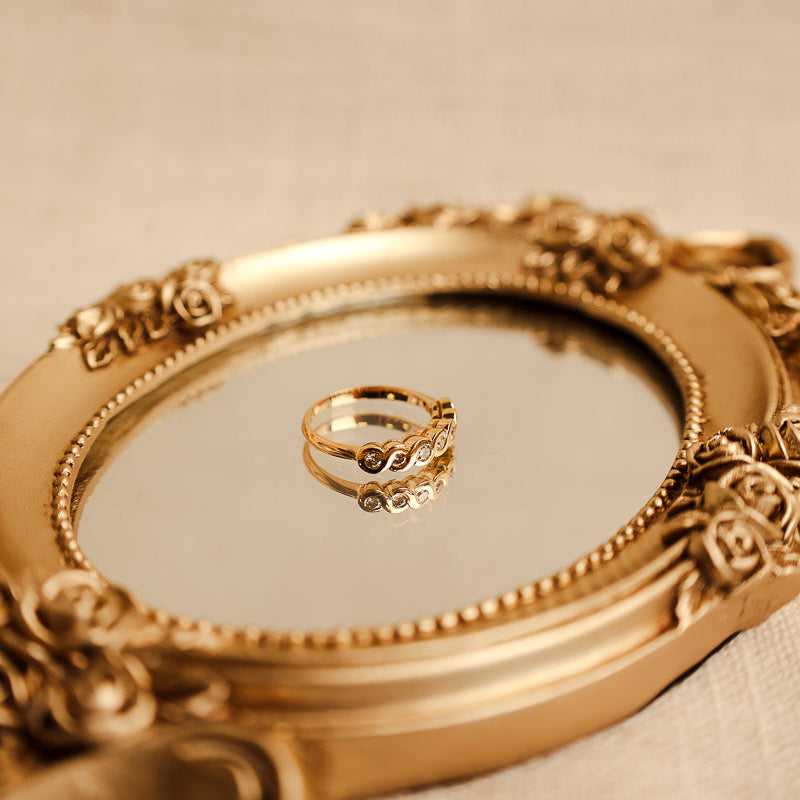 anel ouro diamantes