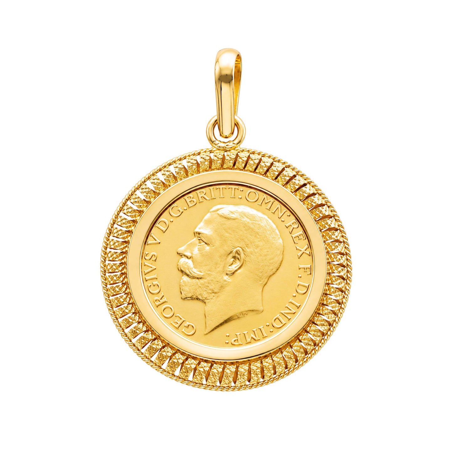 Libra Rei Jorge V (1913) com Aro Trabalhado em Ouro 19kl