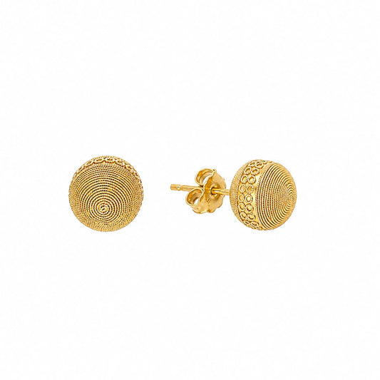 Brincos Redondos Trabalhados em Ouro 19kl (9,7mm)