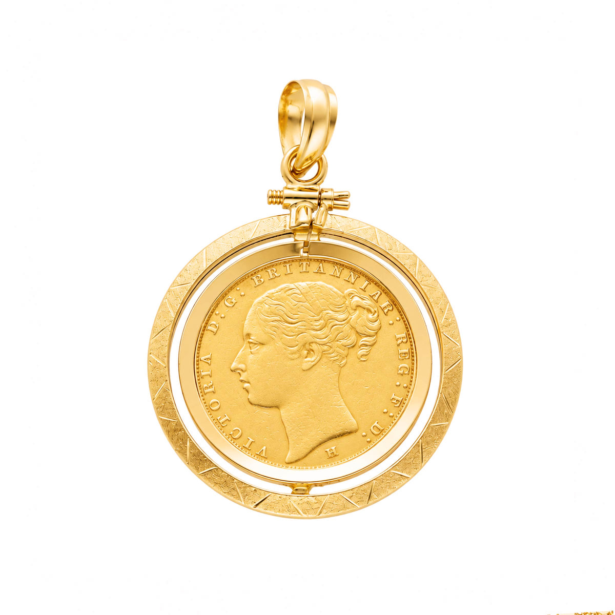 Libra Rainha Victoria (1887) com Aro Lapidado em Ouro 19kl