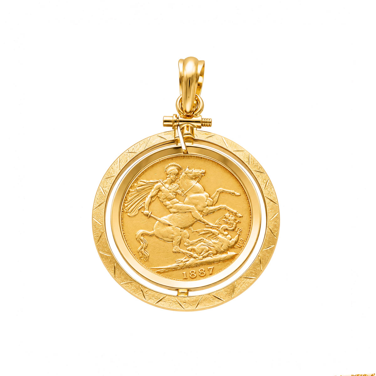 Libra Rainha Victoria (1887) com Aro Lapidado em Ouro 19kl
