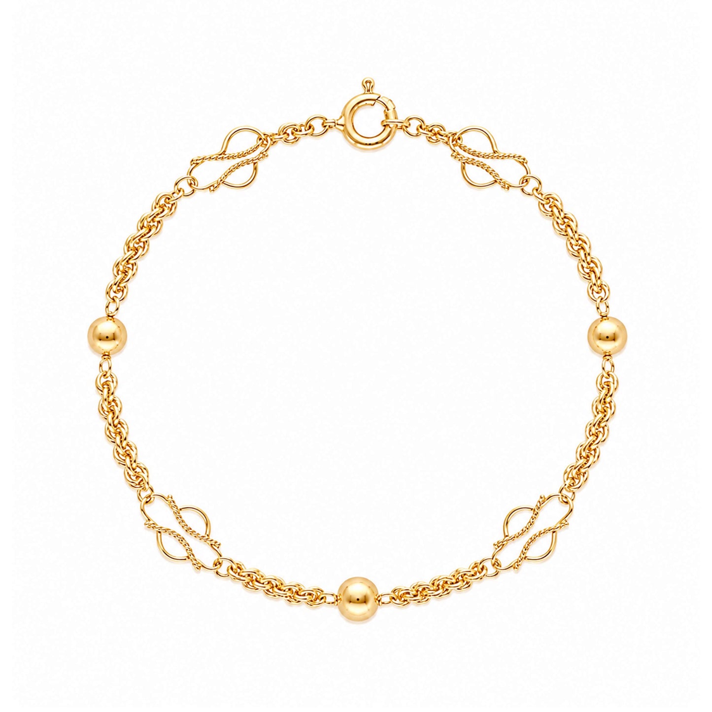 Pulseira Tradição em Ouro 19kl com Esferas (19.4cm)