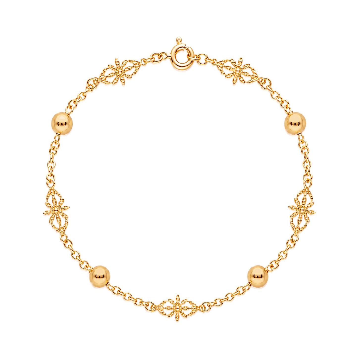 Pulseira Tradição em Ouro 19kl com Esferas (19.5cm)