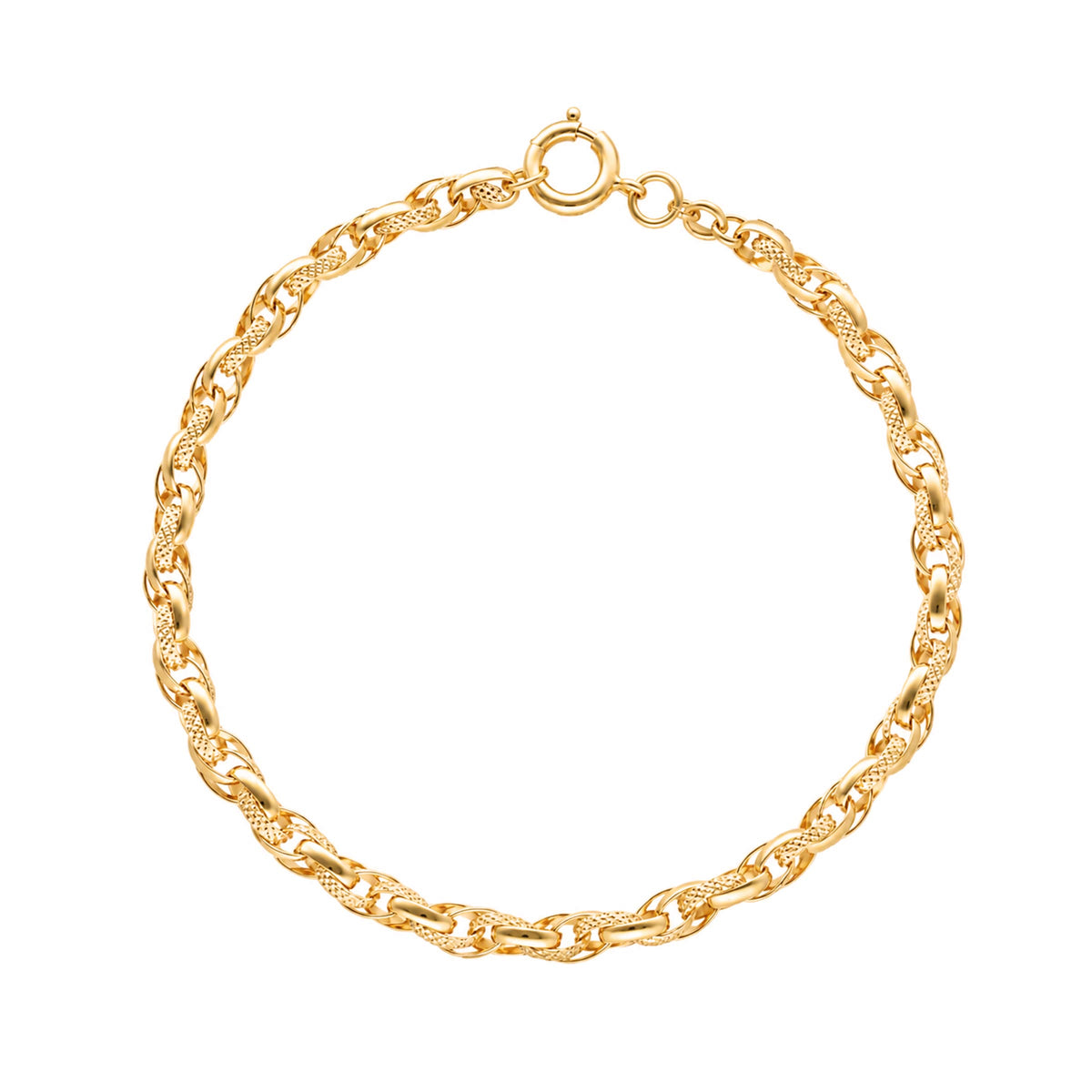 Pulseira em Ouro 19kl com Elos Trabalhados (19.5cm)