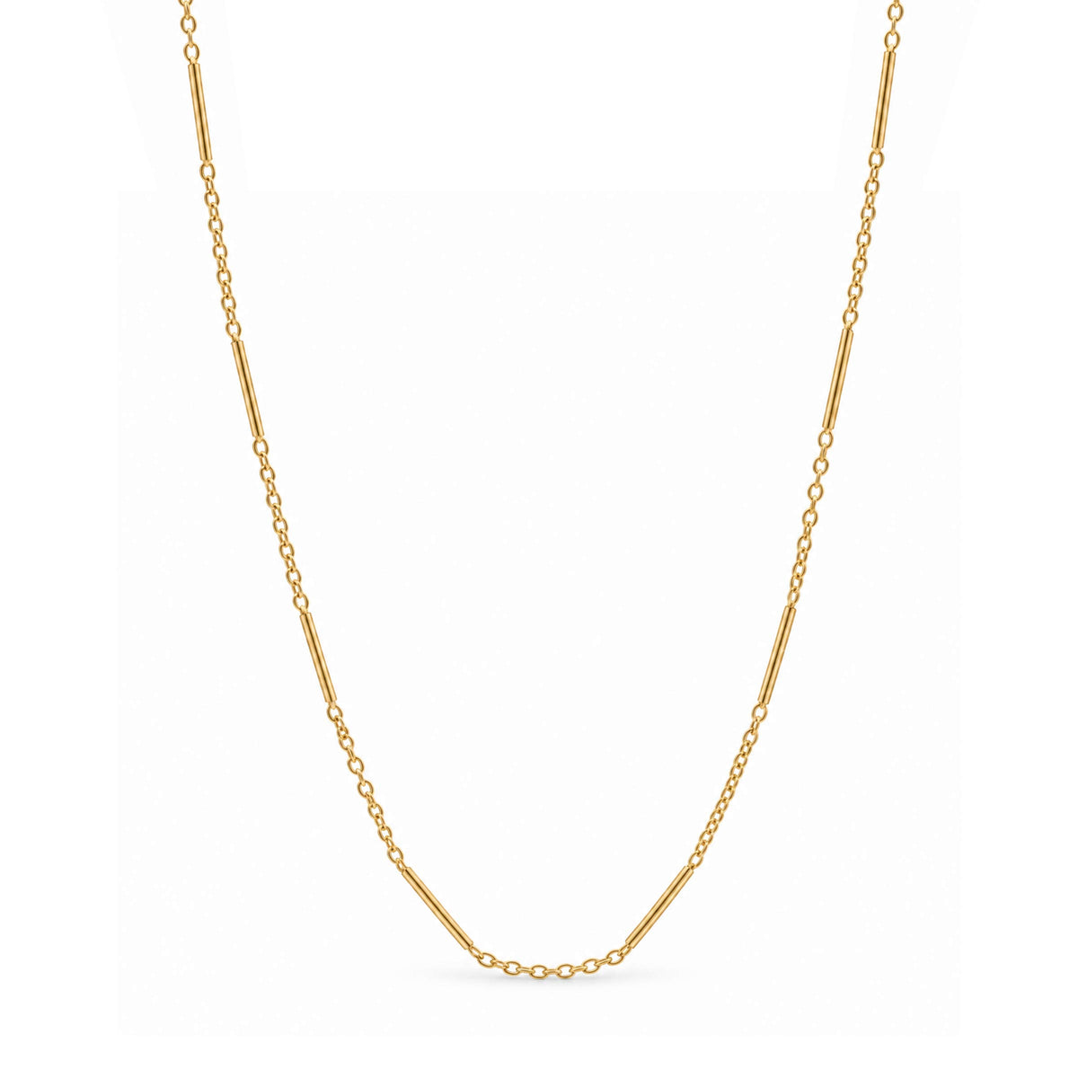 19 ct Gold Chain with Bar Details (42.7 cm)