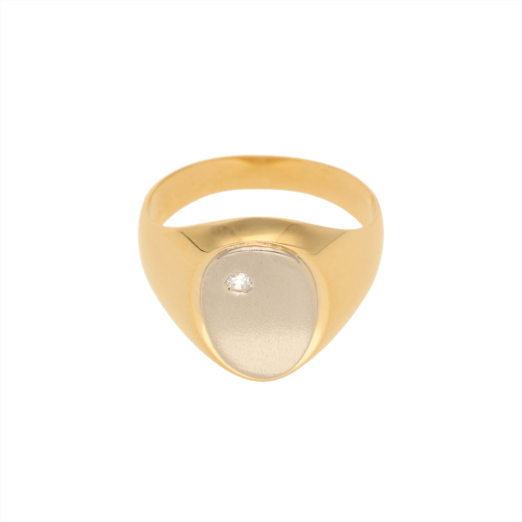 Anel em Ouro Amarelo e Ouro Branco 