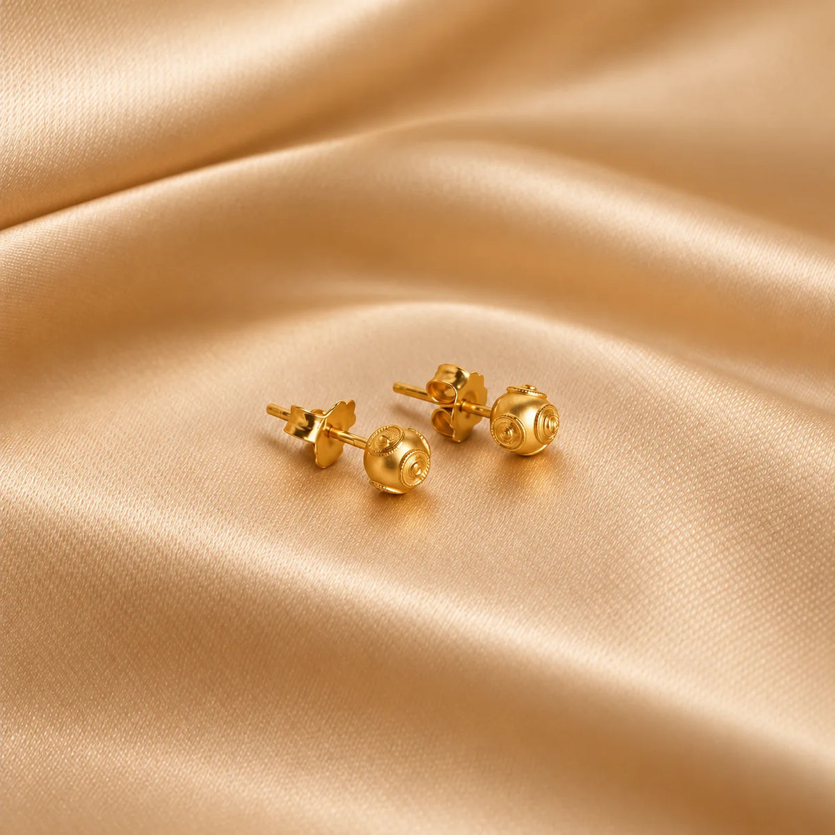 Brincos Contas de Viana em Ouro 19kl (0.55cm)