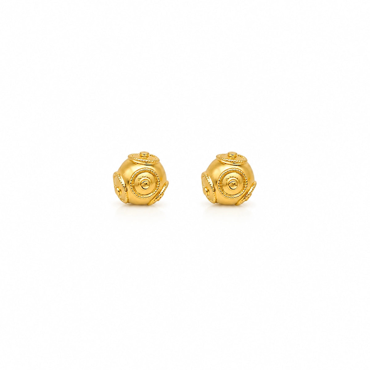 Brincos Contas de Viana em Ouro 19kl (0.55cm)