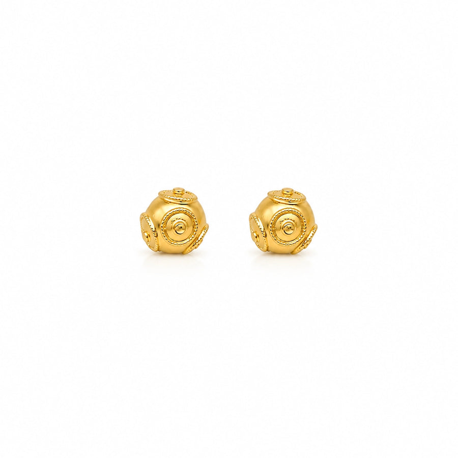 Brincos Contas de Viana em Ouro 19kl (0.55cm)
