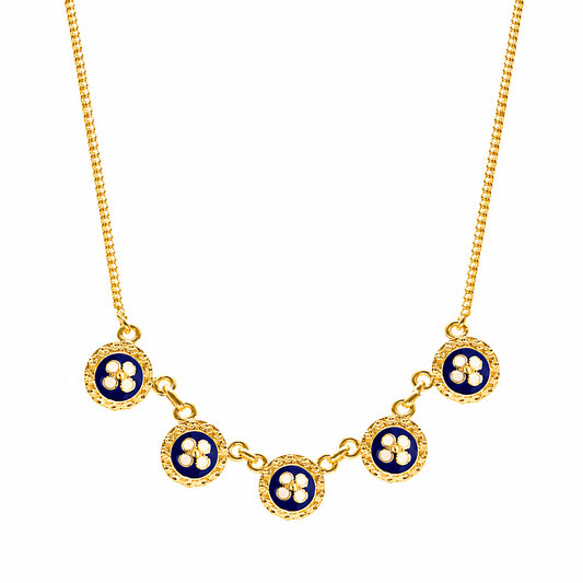 Tradition Chain in Gold-Plated Silver and Blue Enamel