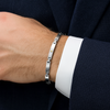 Pulseira Articulada em Aço com Granitos Dourados