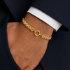 Pulseira Bracelete Bicolor em Ouro de 19kl (19cm)