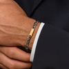 Pulseira Drakkar em Aço com Chapa Rose Gold com Zircónias