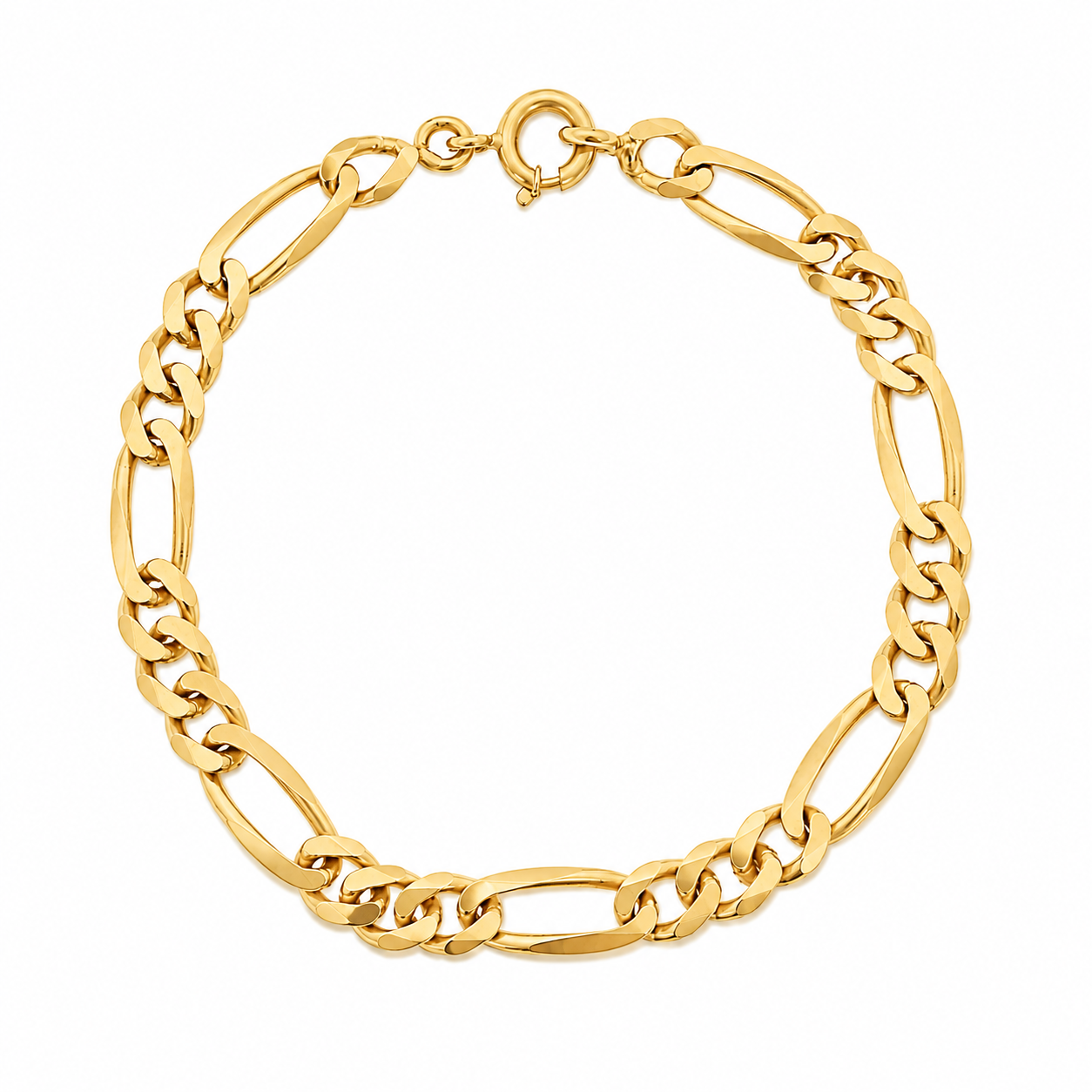 Pulseira com Malha 3x1 em Ouro (21.6cm)