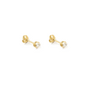 Brincos Mini em Prata Dourada com Zircão (4mm)