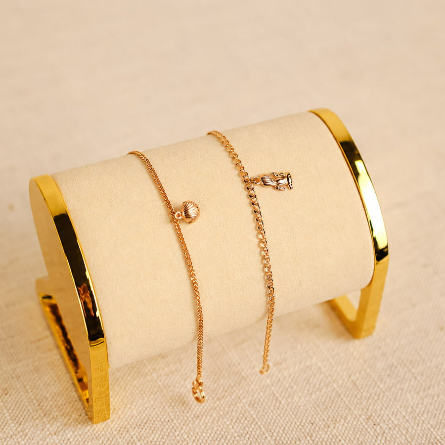 Pulseira para Criança em Ouro 19kl com Anjo da Guarda (14.2cm)
