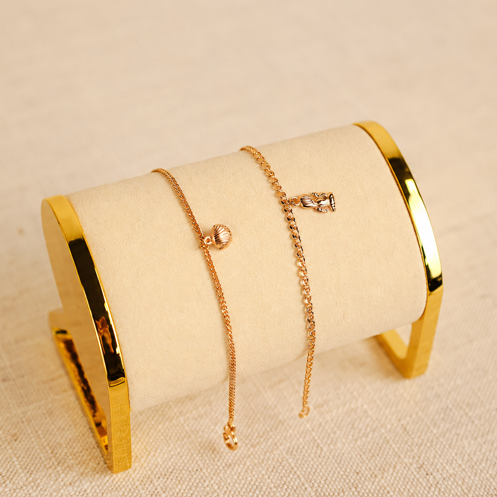 Pulseira de Criança em Ouro 19kl com Concha (12.3cm)