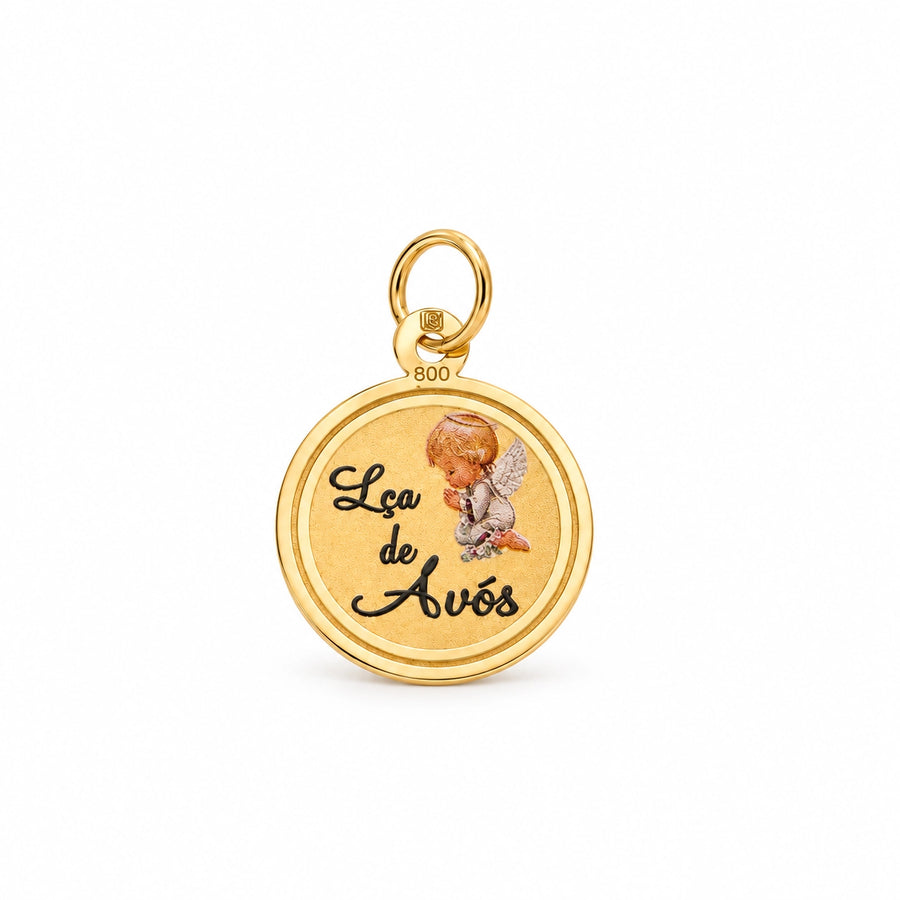 Medalha Lembrança de Avós em Ouro 19kl (1.17cm)