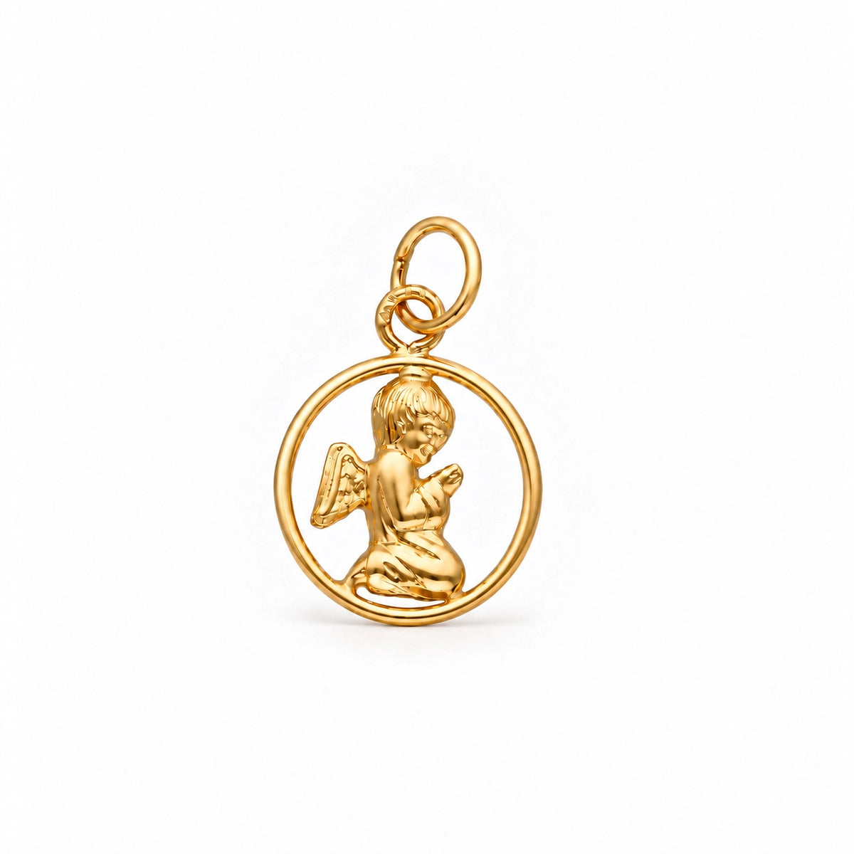 Medalha Redonda Anjo da Guarda em Ouro 19kl (1.26cm)
