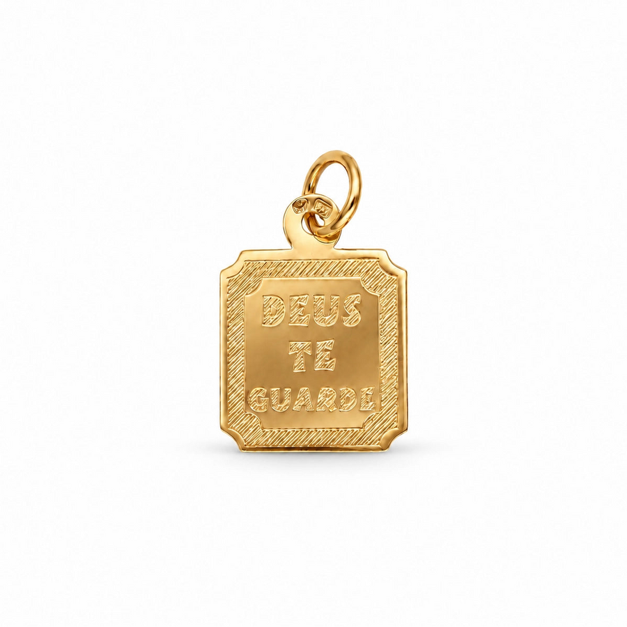 Medalha Deus Te Guie em Ouro 19kl (1.08cm)