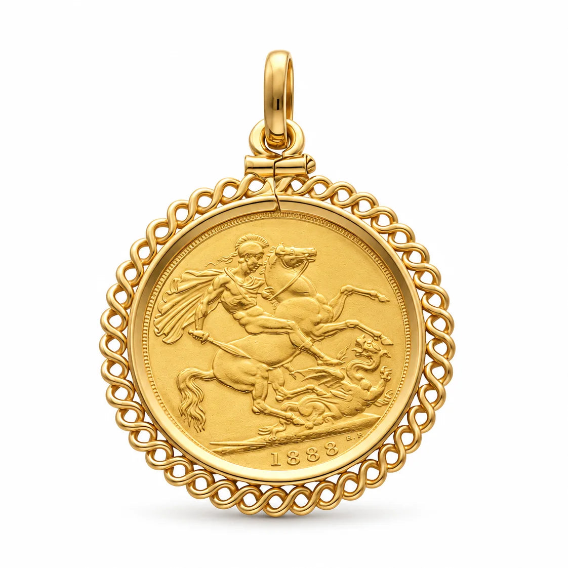 Libra Rainha Vitória (1888) com Aro Trabalhado em Ouro 19kl