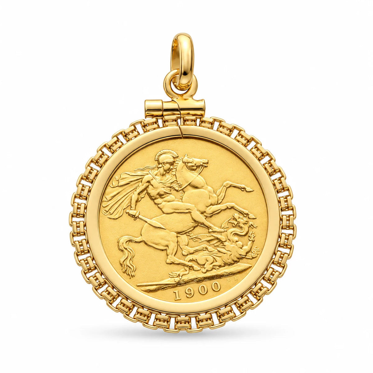 Libra Rainha Vitória (1900) com Aro Trabalhado em Ouro 19kl