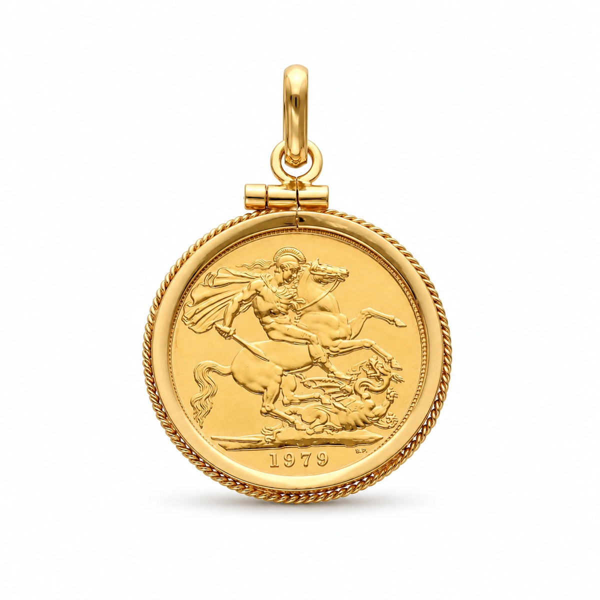 Libra Rainha Isabel II (1979) com Aro Corda em Ouro 19kl