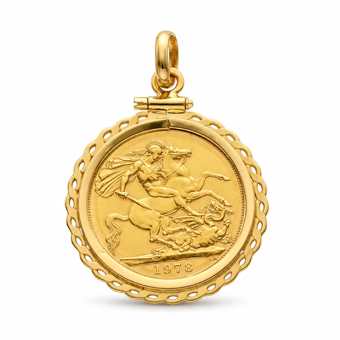 Libra Rainha Isabel II (1978) com Aro Trabalhado em Ouro 19kl
