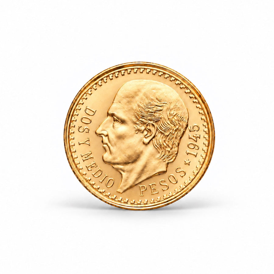 Moeda de 2.5 Pesos Mexicanos em Ouro