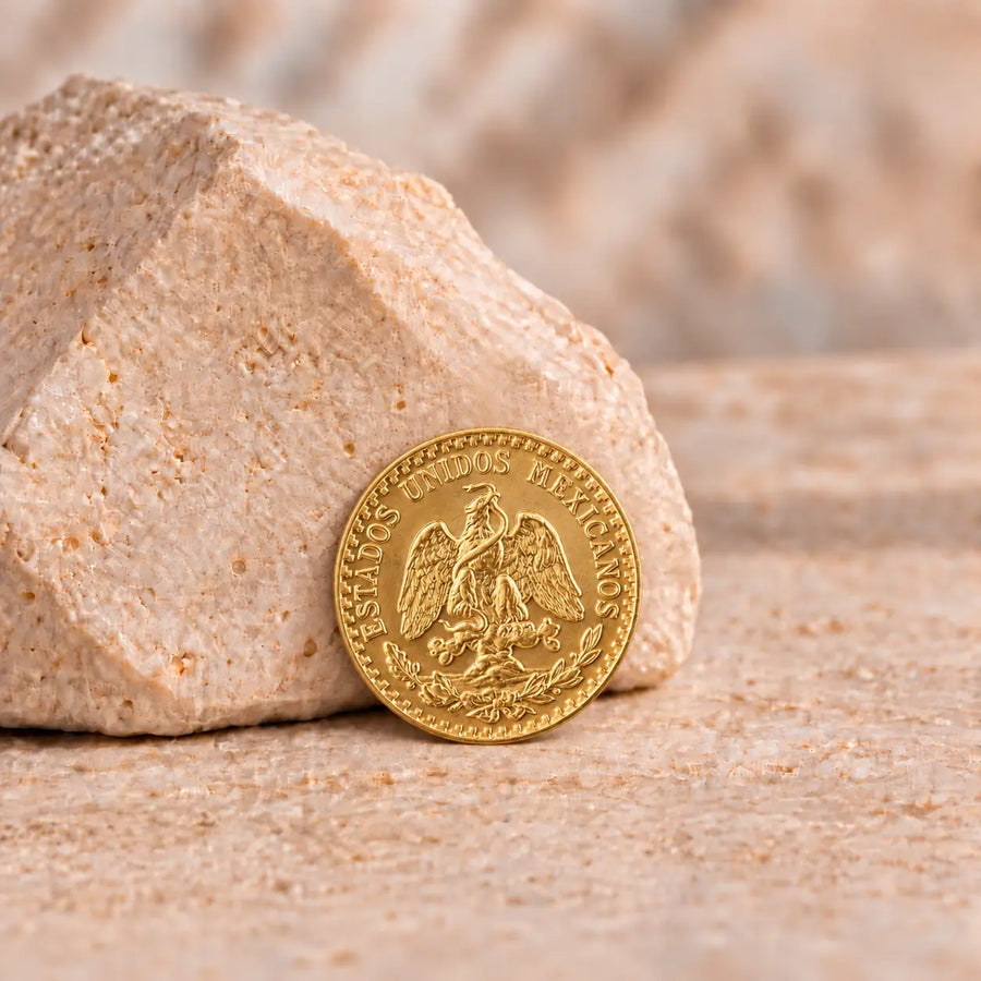 Moeda de 2 Pesos Mexicanos de Ouro