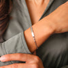Pulseira Malha Barbela em Prata com chapa (15cm)