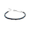 Pulseira Noctis em Aço Azul e Contas Cinza