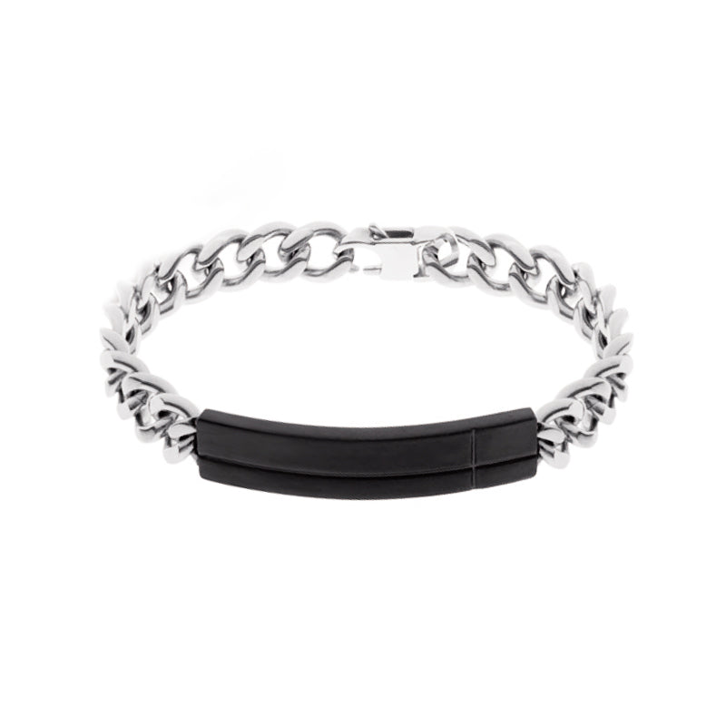 Pulseira Omega em Aço com Trave Negra