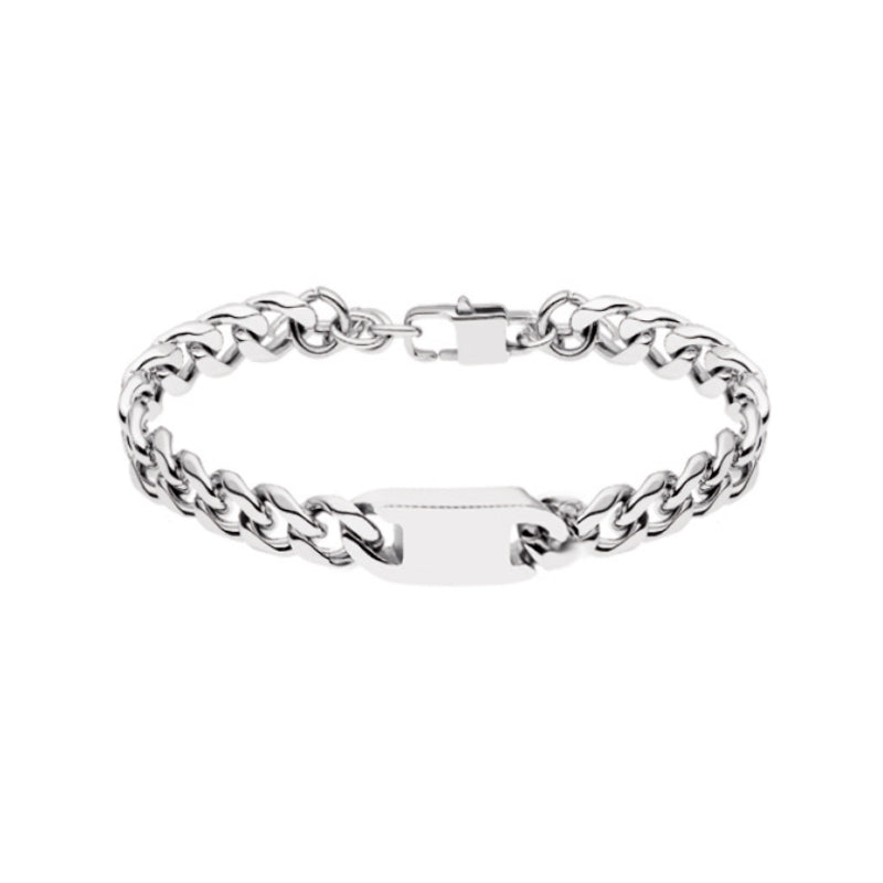 Pulseira Omega em Aço com Chapa Pequena