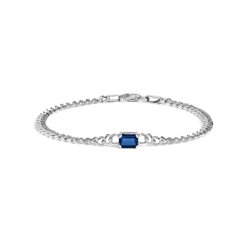 Pulseira em Prata com Zircão Azul