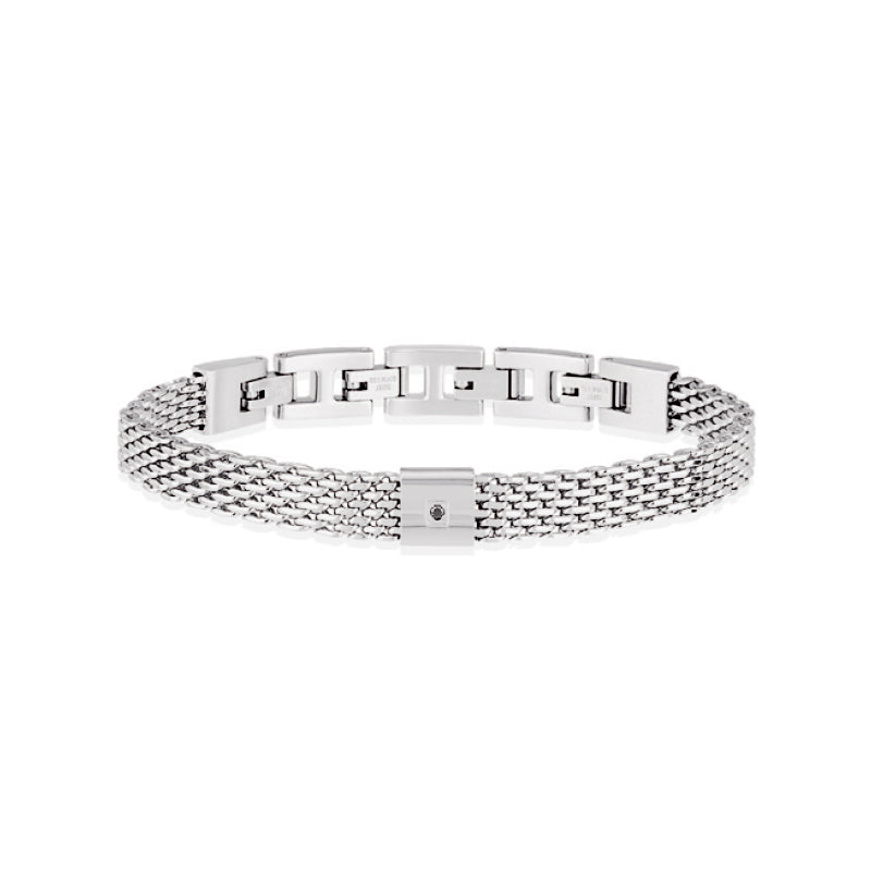 Pulseira Poseidon em Aço com Zircão Negro