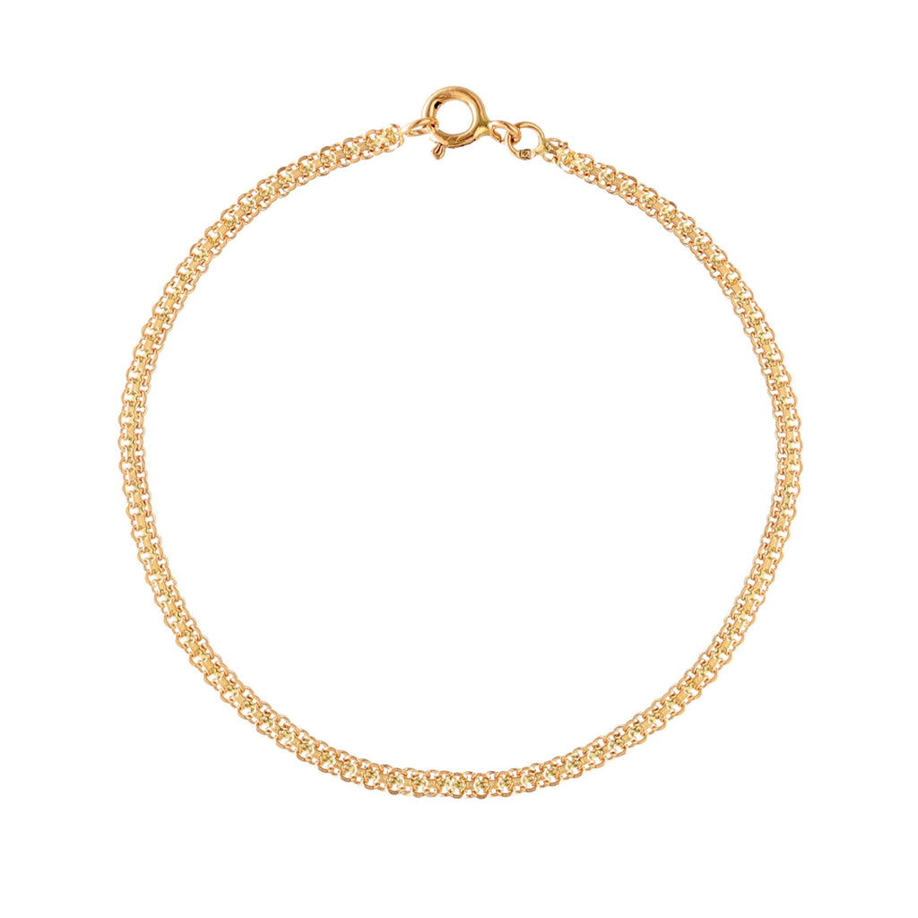 Pulseira em Ouro com Malha Batida (20cm) Loja do Ouro