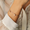 Pulseira de Criança em Ouro 19kl com Malha Elos Love e Corações (13cm)