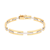 Pulseira em Ouro Branco e Amarelo com Traves (19cm)