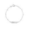 Pulseira em Prata com chapa e Esferas (14.5cm)