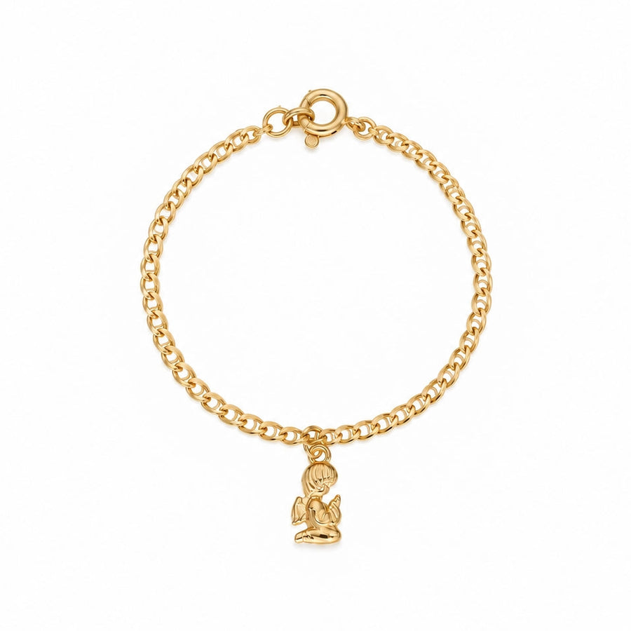 Pulseira para Criança em Ouro 19kl com Anjo da Guarda (14.2cm)