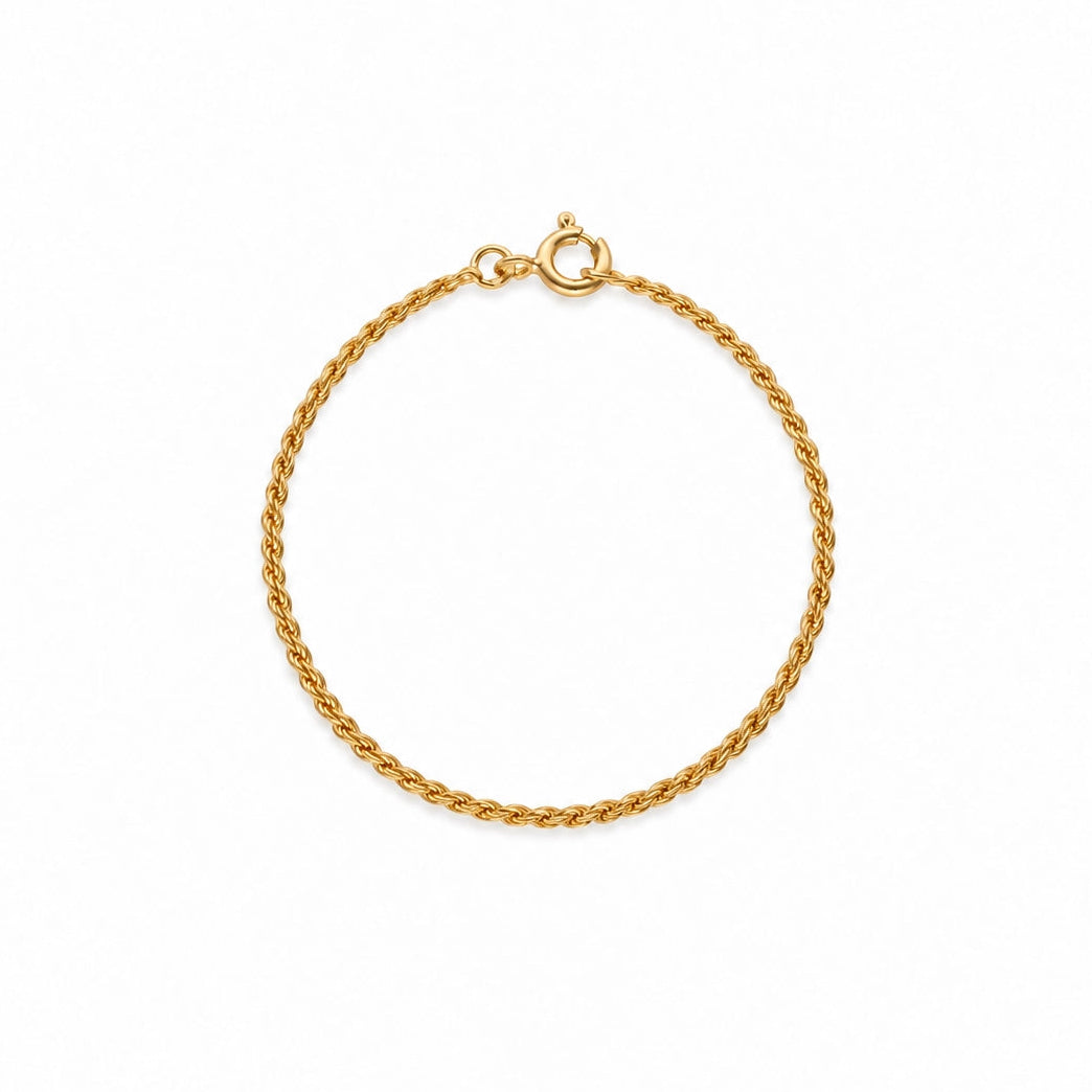 Pulseira Criança com Malha Corda em Ouro 19kl (14cm)
