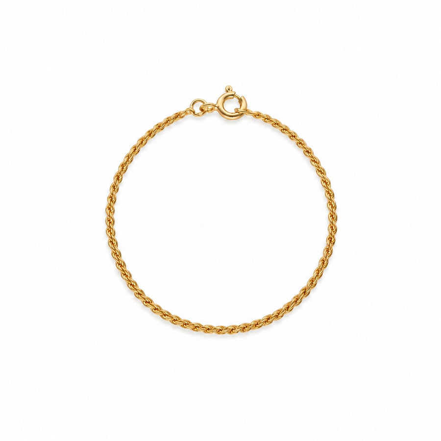 Pulseira Criança com Malha Corda em Ouro 19kl (14cm)