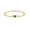 Pulseira em Prata Dourada com Zircão Verde