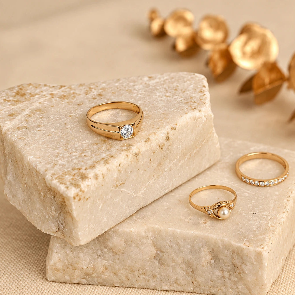 Anel Bicolor com Zircónia (T25) em Ouro 19kl