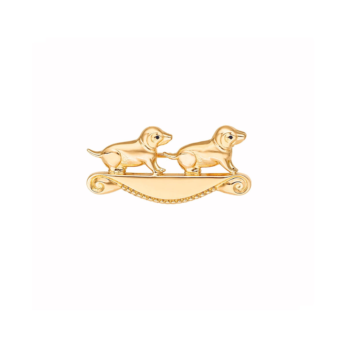Alfinete de Peito em Ouro 19kl com Cães - Loja do Ouro