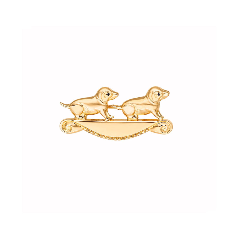 Alfinete de Peito em Ouro 19kl com Cães - Loja do Ouro