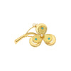 Alfinete de Peito Flor em Ouro 19kl com Pérolas e Pedras Azul Turquesa - Loja do Ouro