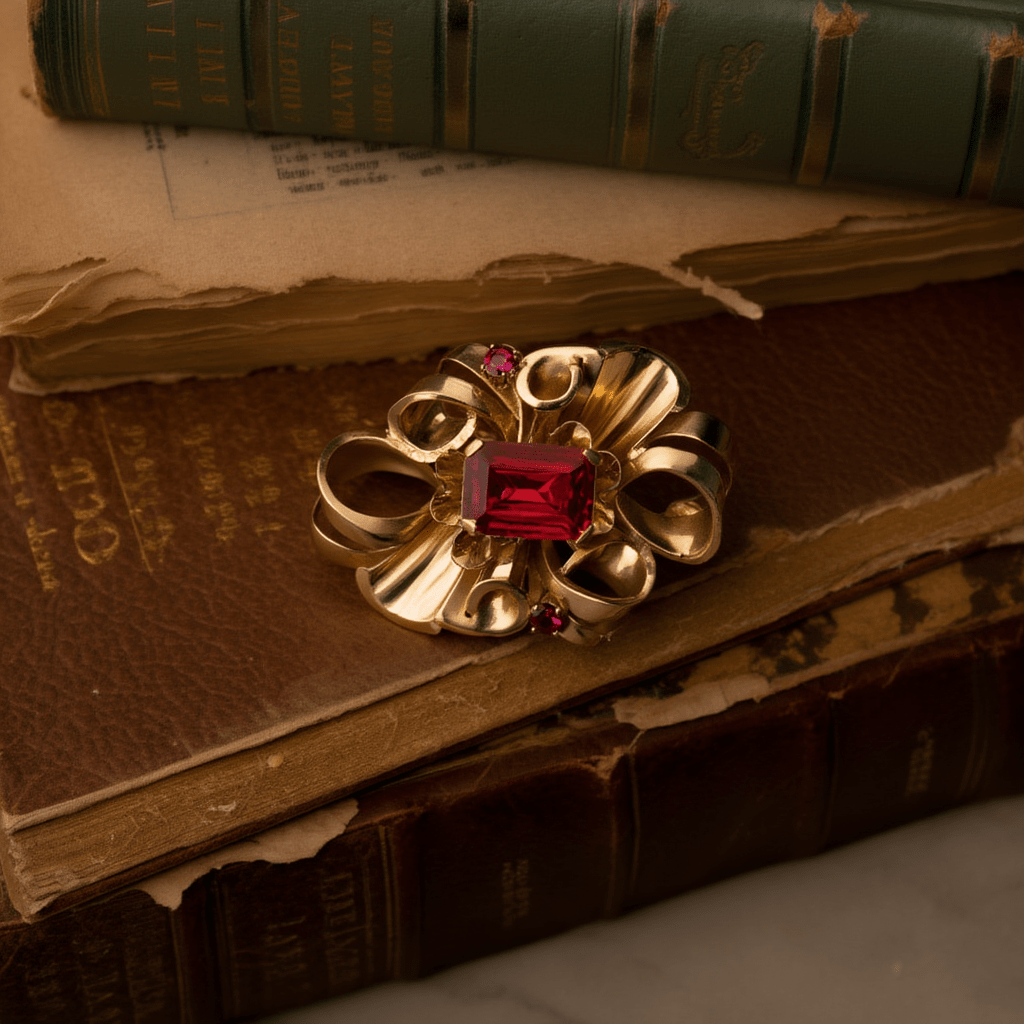 Alfinete em Ouro 19kl com Rubi - Loja do Ouro