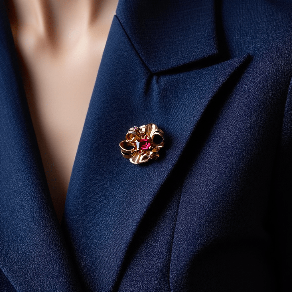 Alfinete em Ouro 19kl com Rubi - Loja do Ouro